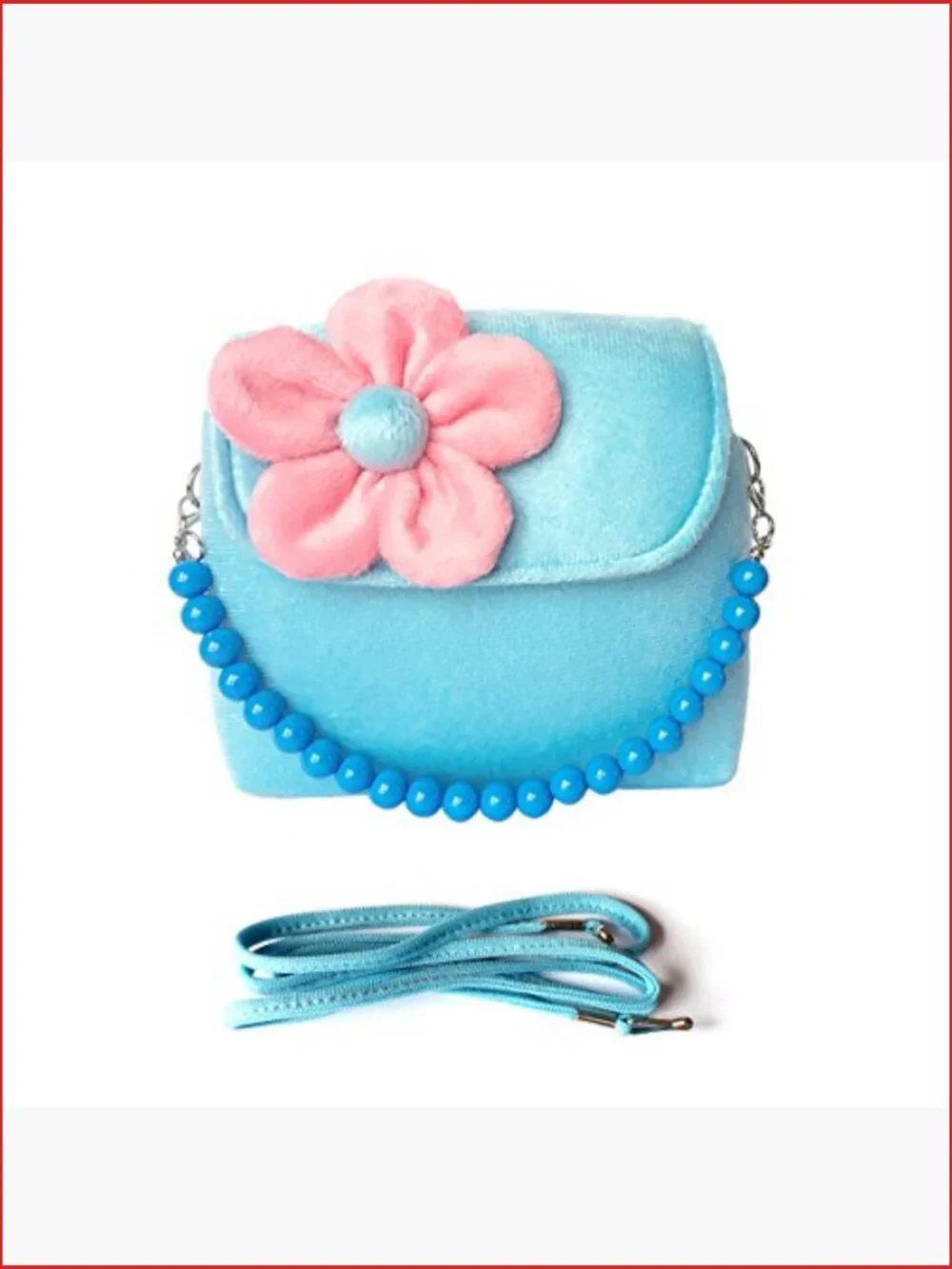 Kids Jewelry Set Handbag Clip-On Earrings Necklace Bracelet Plush Cotton
